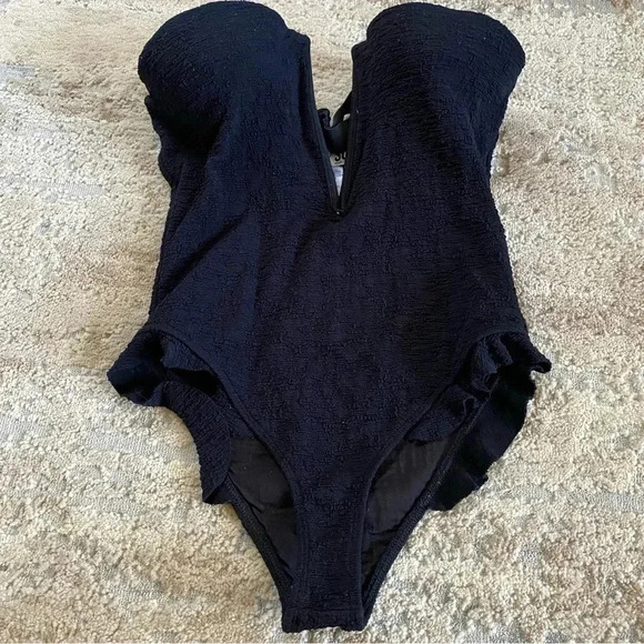 Beach Riot x Stone Cold Fox Late Bloomers Strapless One Piece Swimsuit Black: S - Picture 2 of 11